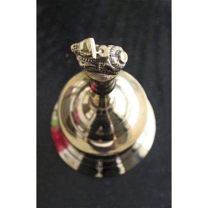 Brass Handmade Designer Pooja Bell, Ghanti, Nandi Cow Design, Spiritual Item