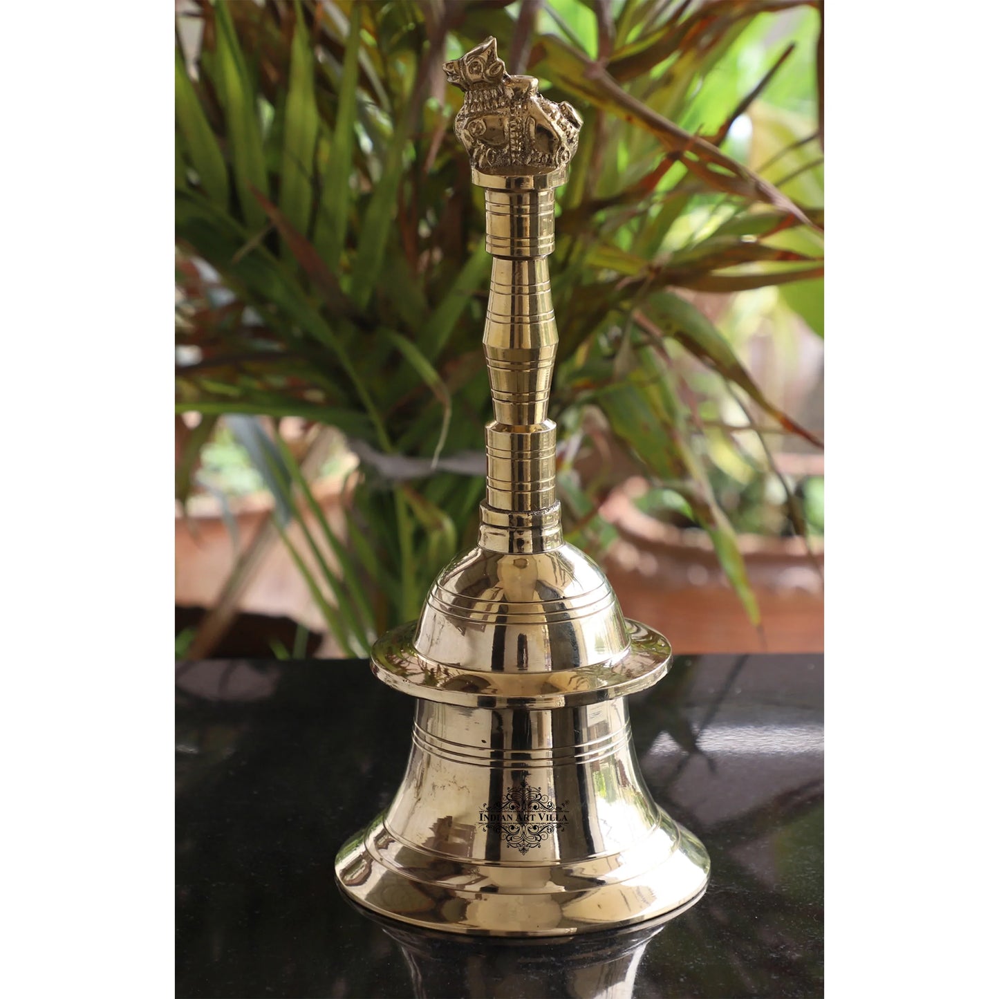 Brass Handmade Designer Pooja Bell, Ghanti, Nandi Cow Design, Spiritual Item