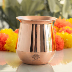 Plain Copper Lota Kalash Pot, Pooja Temple Home Office