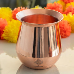 Plain Copper Lota Kalash Pot, Pooja Temple Home Office