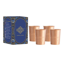 Pure Copper Lacquer Coated Plain & Hammered Design Glass 275 ML