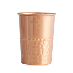 Pure Copper Lacquer Coated Plain & Hammered Design Glass 275 ML