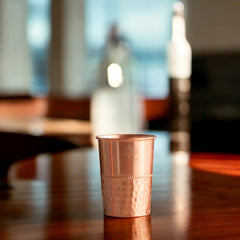 Pure Copper Lacquer Coated Plain & Hammered Design Glass 275 ML