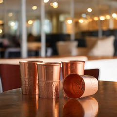 Pure Copper Lacquer Coated Plain & Hammered Design Glass 275 ML