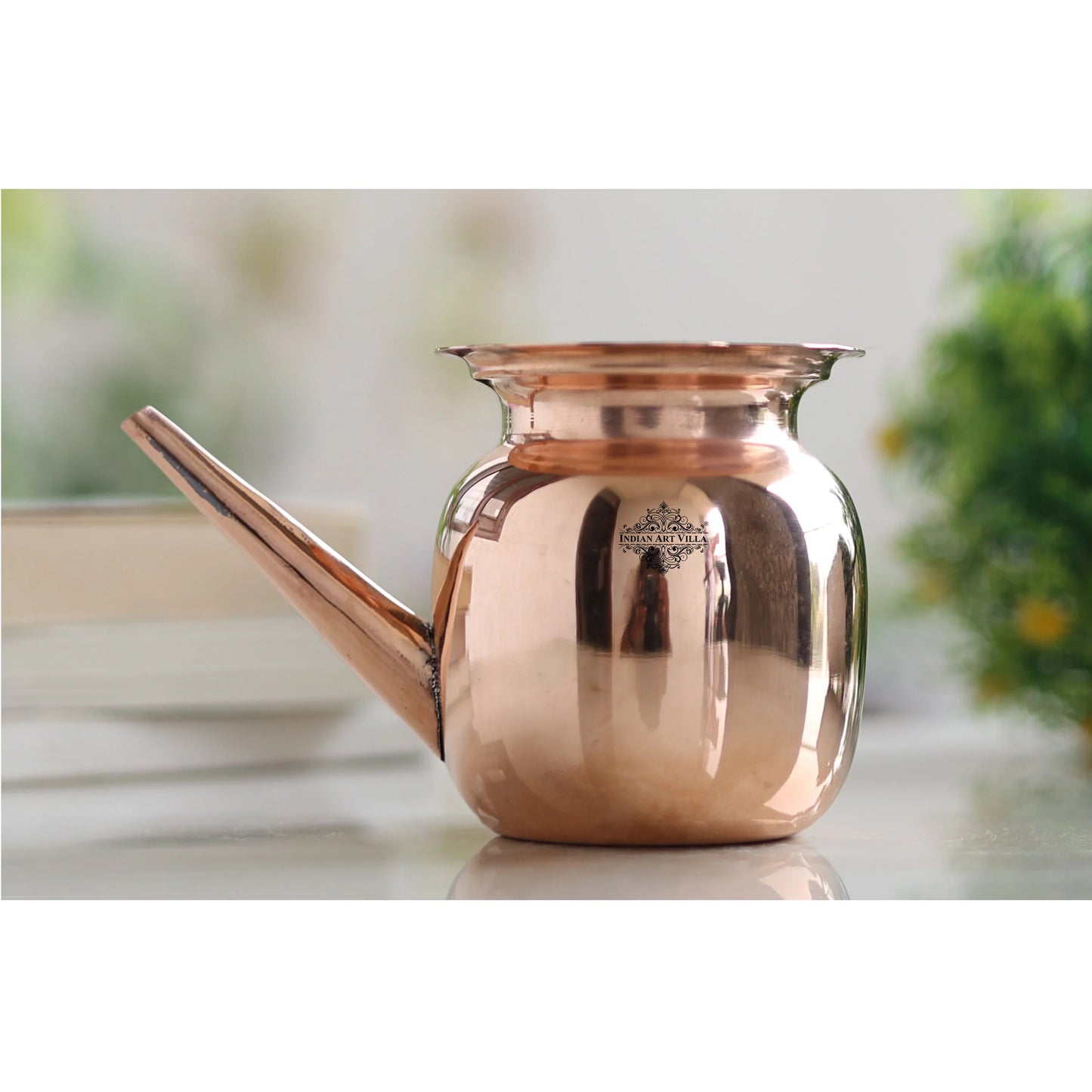 Pure Copper Pot Kalash/Karva, Shine Classic Design, Volume- 400 ML