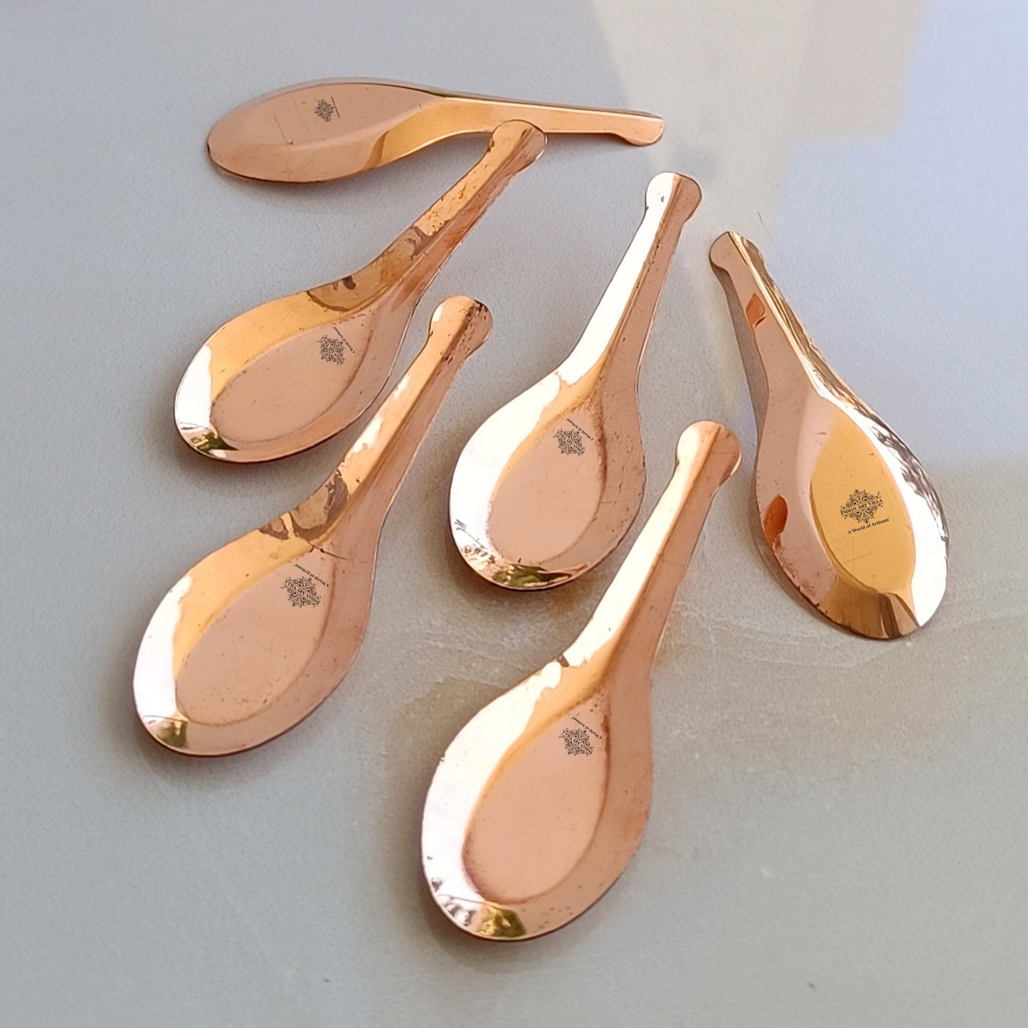 Handcrafted Pure Copper Masala Spoon – Elegant & Traditional Spice Serving Spoon