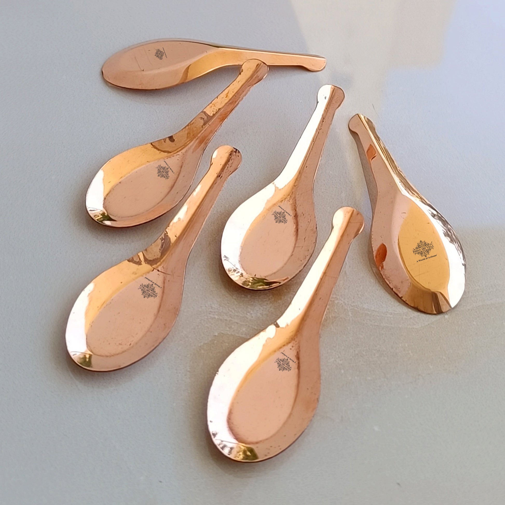Handcrafted Pure Copper Masala Spoon – Elegant & Traditional Spice Serving Spoon