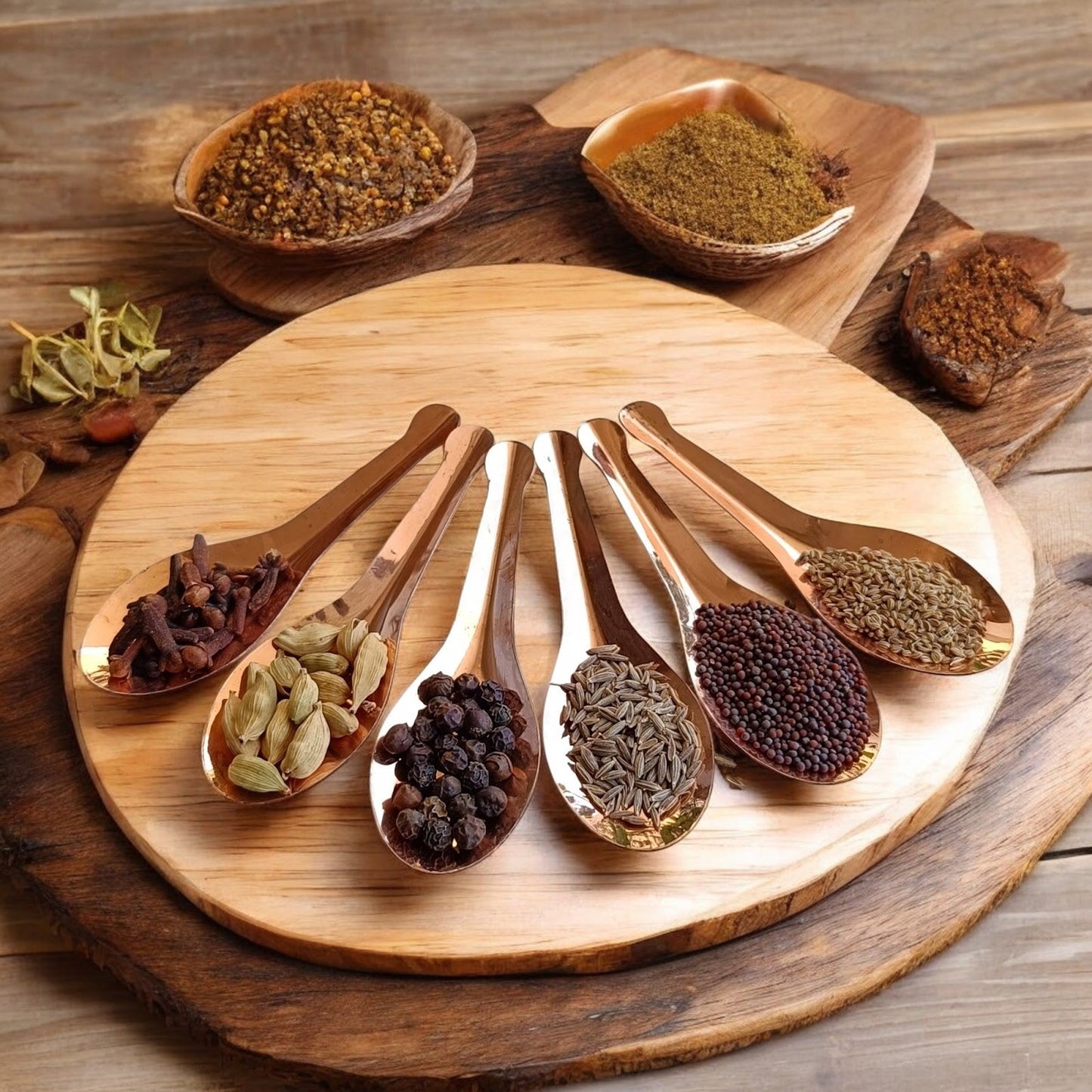 Handcrafted Pure Copper Masala Spoon – Elegant & Traditional Spice Serving Spoon