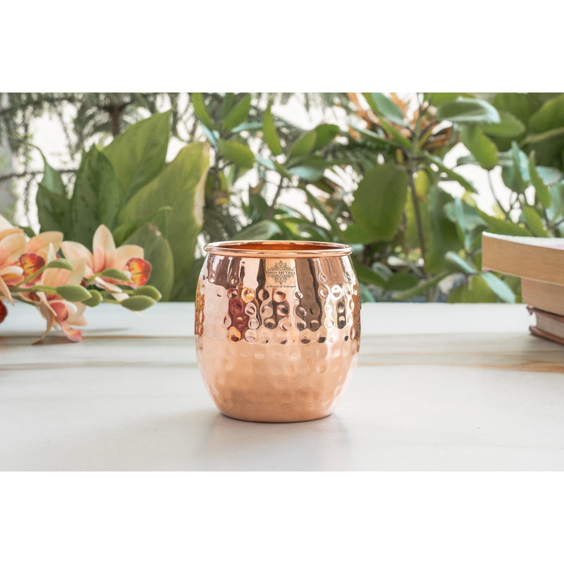 Pure Copper Round Shaped Glass  550 ml