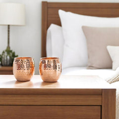Pure Copper Round Shaped Glass  550 ml