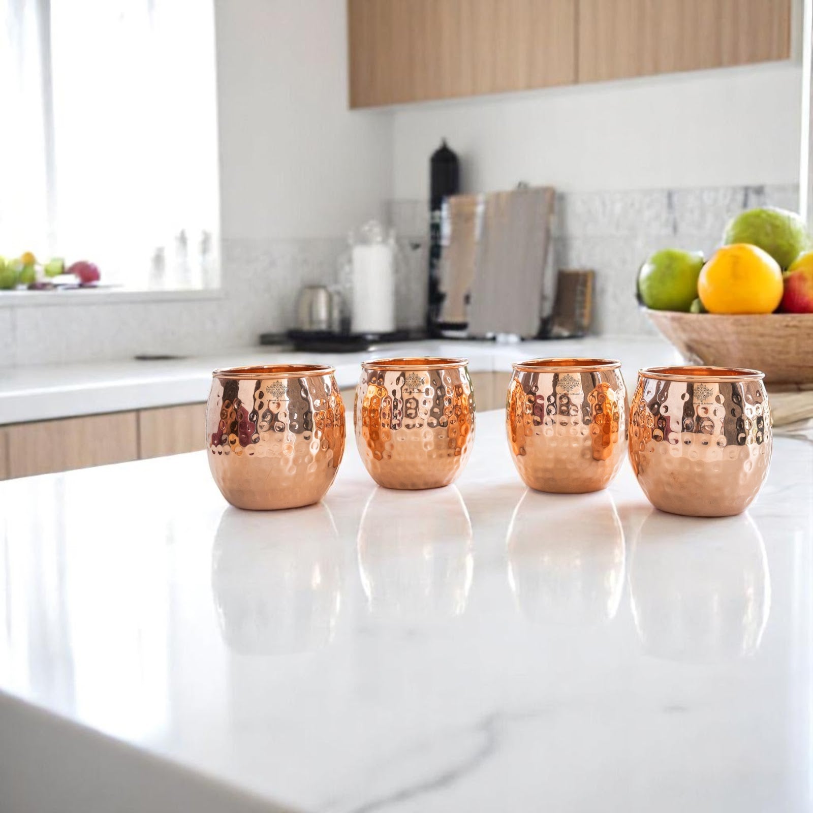 Pure Copper Round Shaped Glass  550 ml