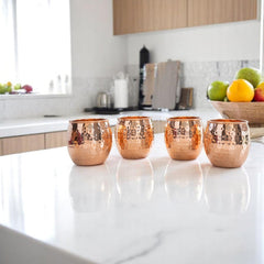 Pure Copper Round Shaped Glass  550 ml