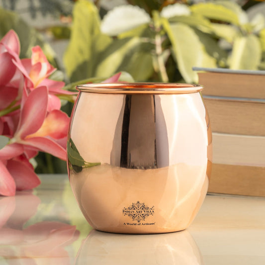Pure Copper Round Shaped Glass  550 ml