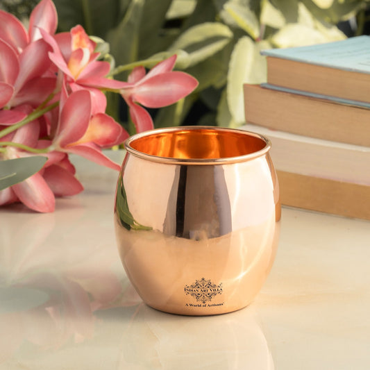 Pure Copper Round Shaped Glass  550 ml