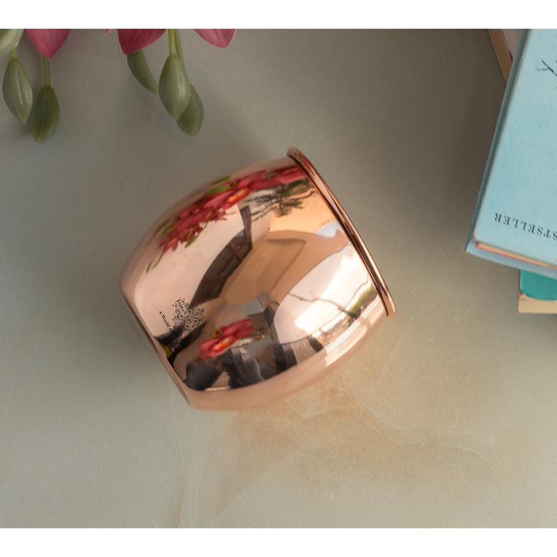 Pure Copper Round Shaped Glass  550 ml