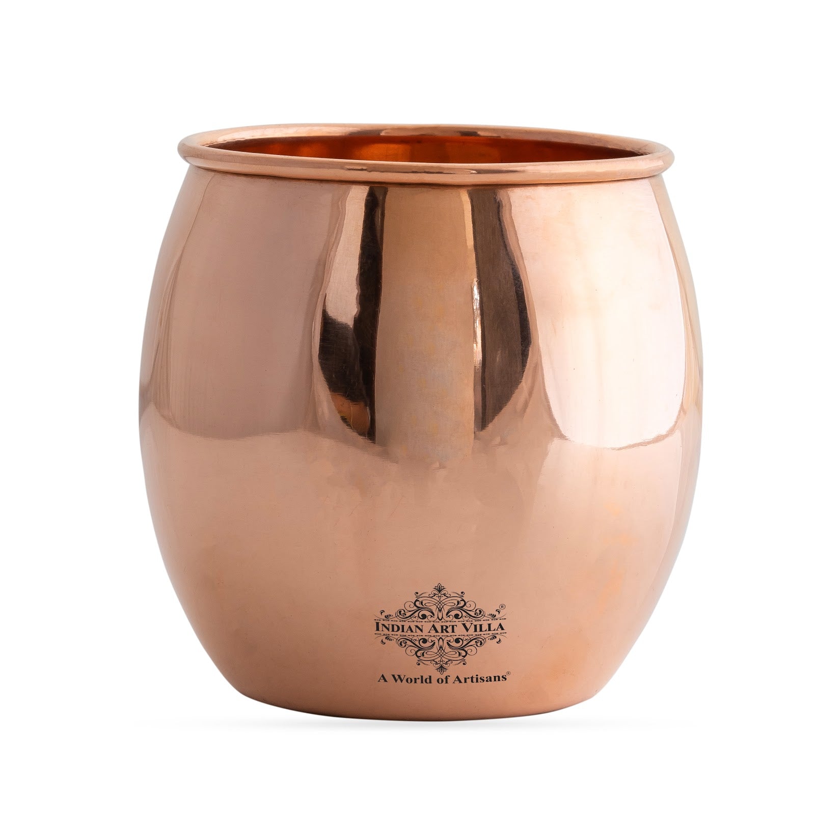Pure Copper Round Shaped Glass  550 ml