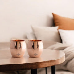 Pure Copper Round Shaped Glass  550 ml