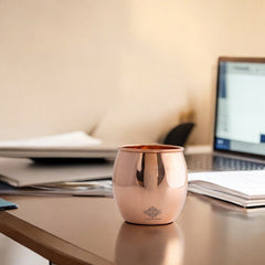 Pure Copper Round Shaped Glass  550 ml