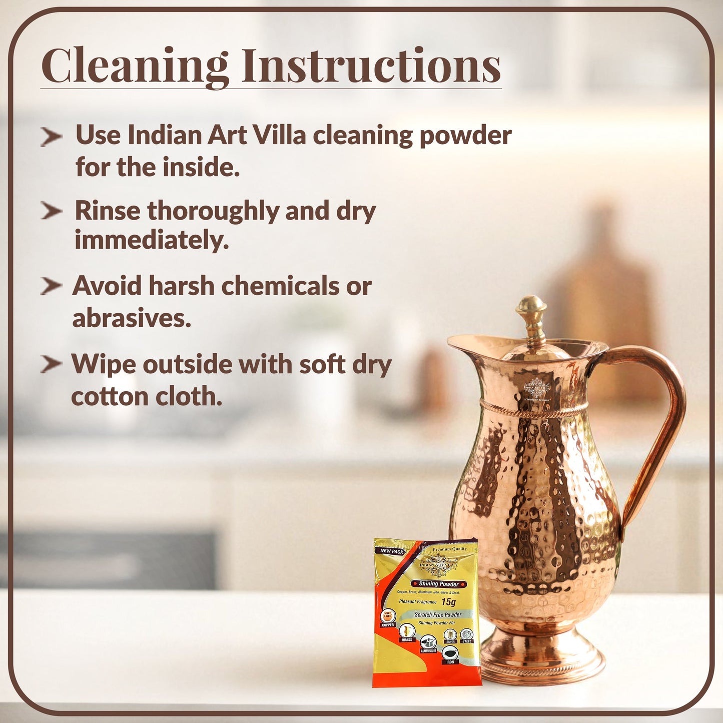 Pure Copper Antique Hammered Design Mughlai Jug with Lid