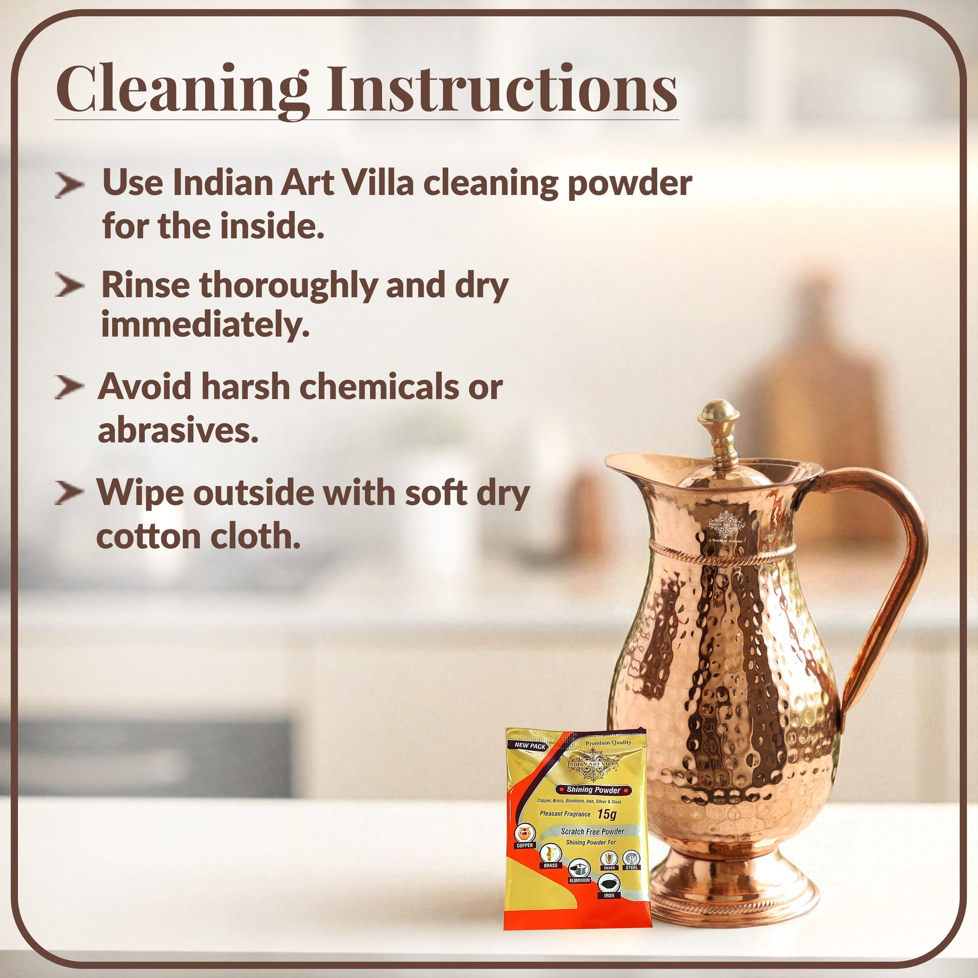 Pure Copper Antique Hammered Design Mughlai Jug with Lid