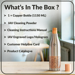Half Embossed Copper Bottle with Lacquer Coated Finish With Nickel Plating