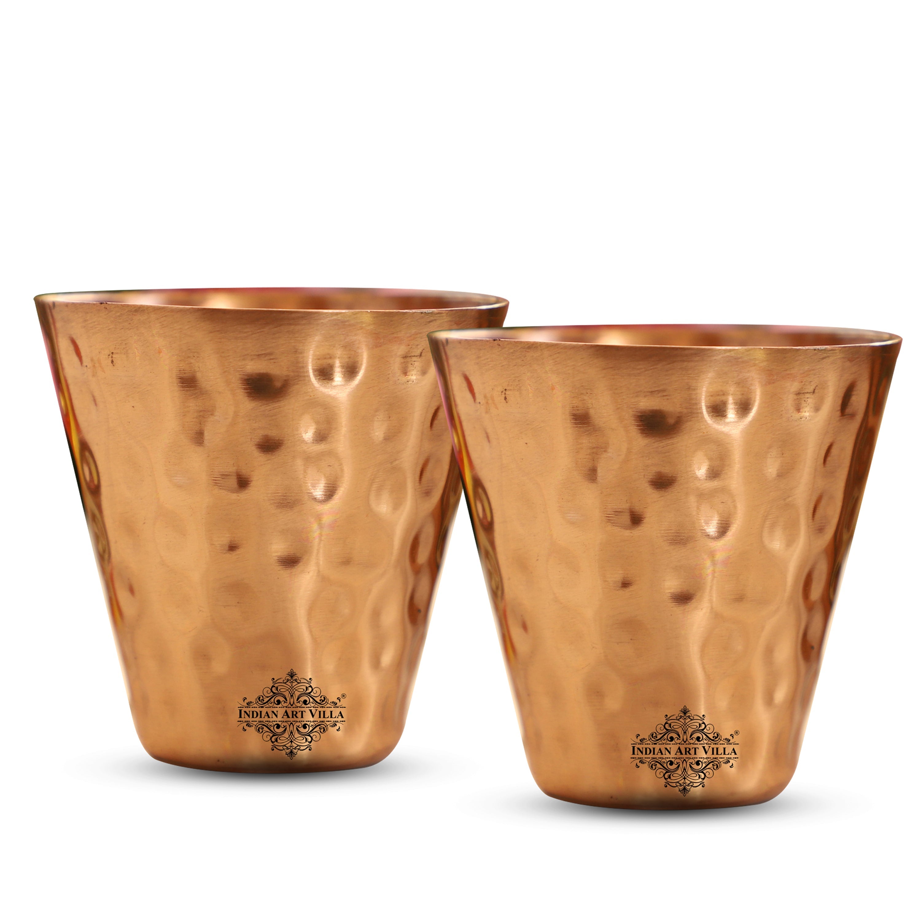 Copper Shot Glass With Hammered Design, Barware & Drinkware for Home, Hotel 7 Restaurents, Volume-70 ML