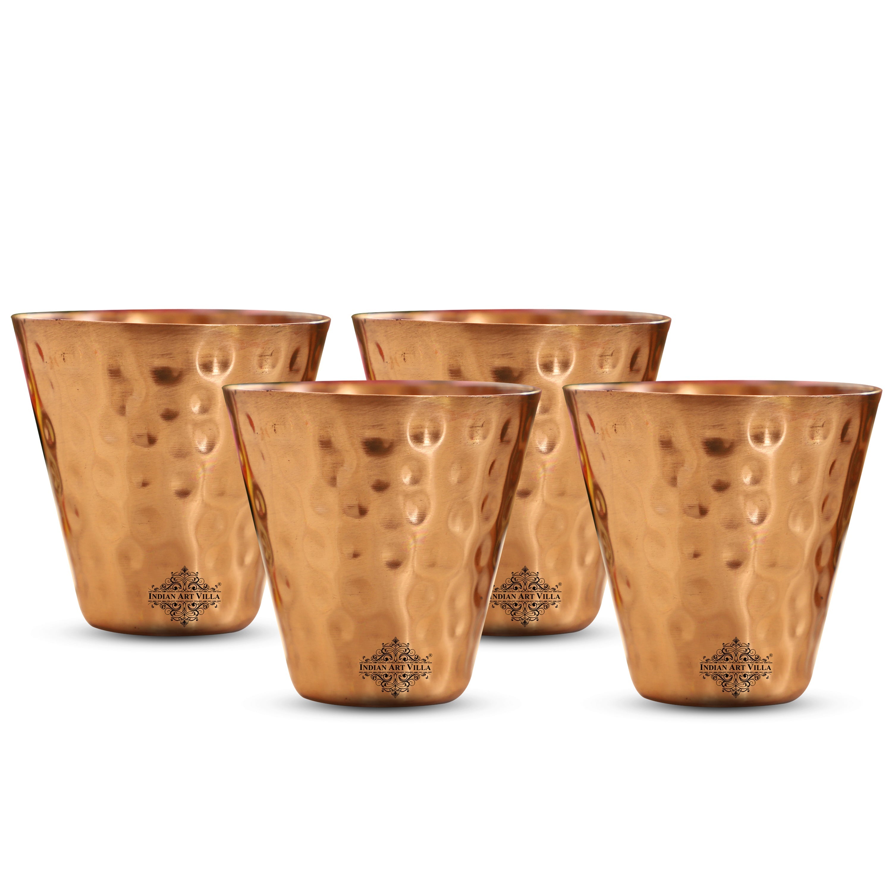 Copper Shot Glass With Hammered Design, Barware & Drinkware for Home, Hotel 7 Restaurents, Volume-70 ML