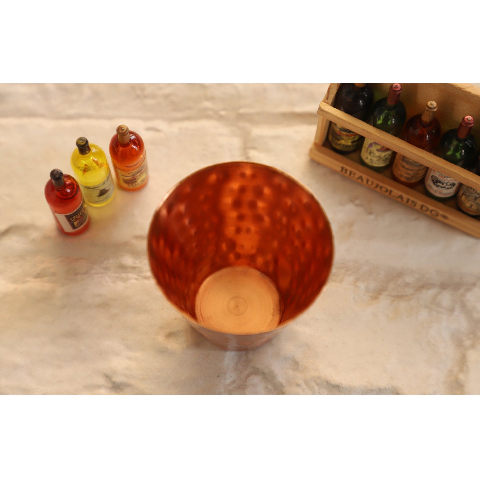 Copper Shot Glass With Hammered Design, Barware & Drinkware for Home, Hotel 7 Restaurents, Volume-70 ML