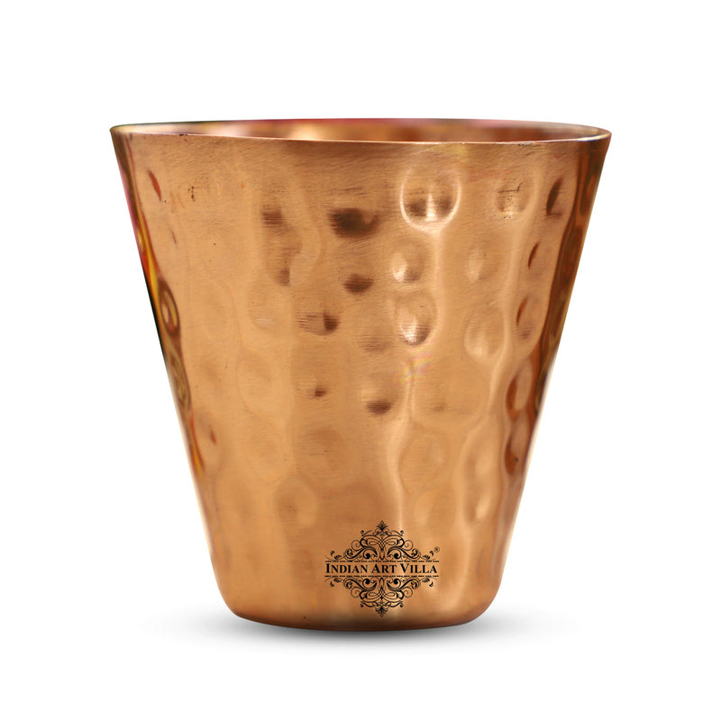 Copper Shot Glass With Hammered Design, Barware & Drinkware for Home, Hotel 7 Restaurents, Volume-70 ML