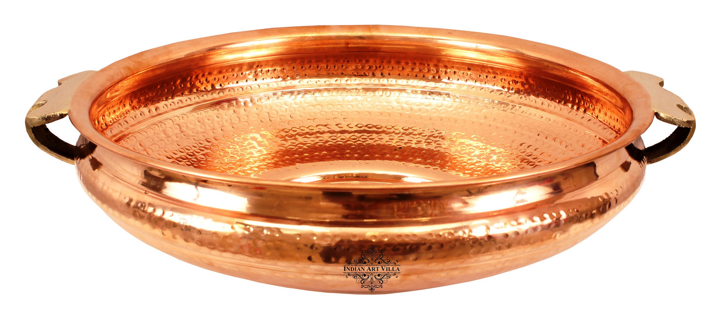 Pure Copper Hammered Design Urli/Decorative Bowl/Decorative Platter, Home Décor & Festive Item