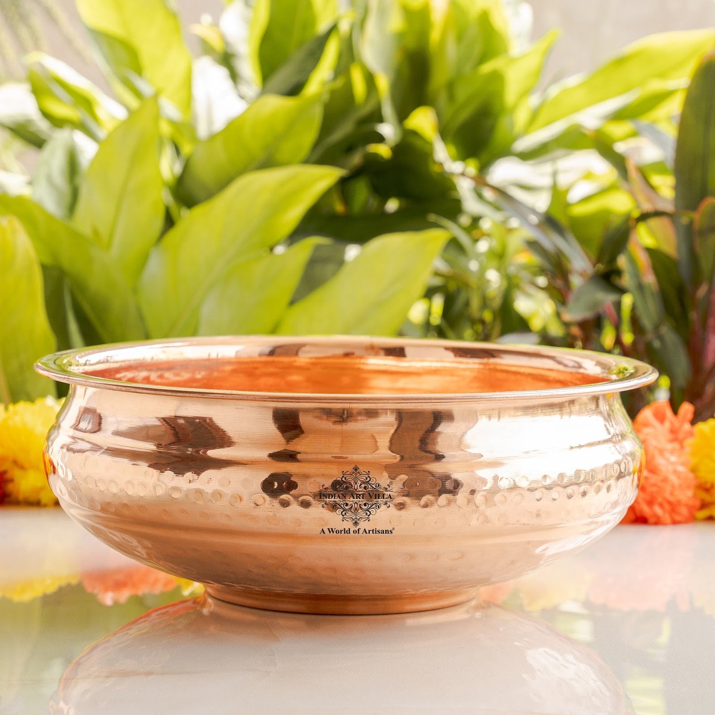 Pure Copper Urli with Hammered Design- Home Decor 25 cm