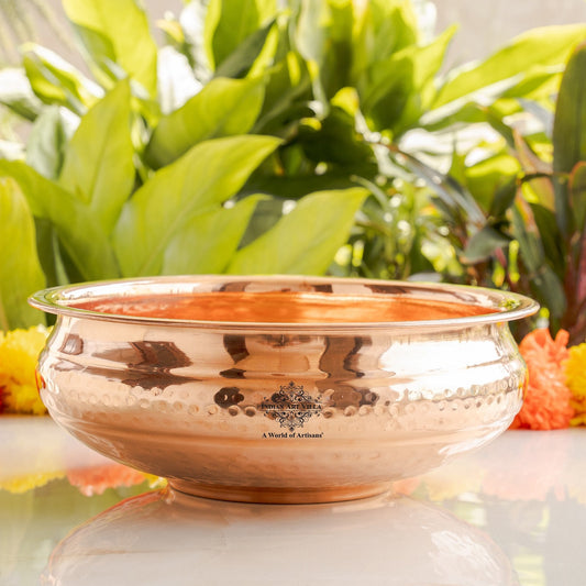 Pure Copper Urli with Hammered Design- Home Decor 25 cm