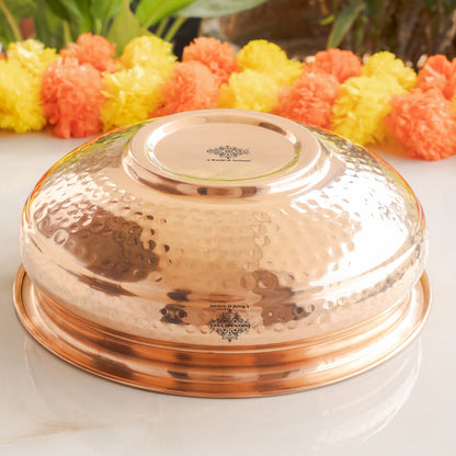 Pure Copper Urli with Hammered Design- Home Decor 25 cm