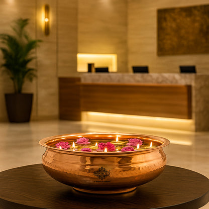 Pure Copper Urli with Hammered Design- Home Decor 25 cm