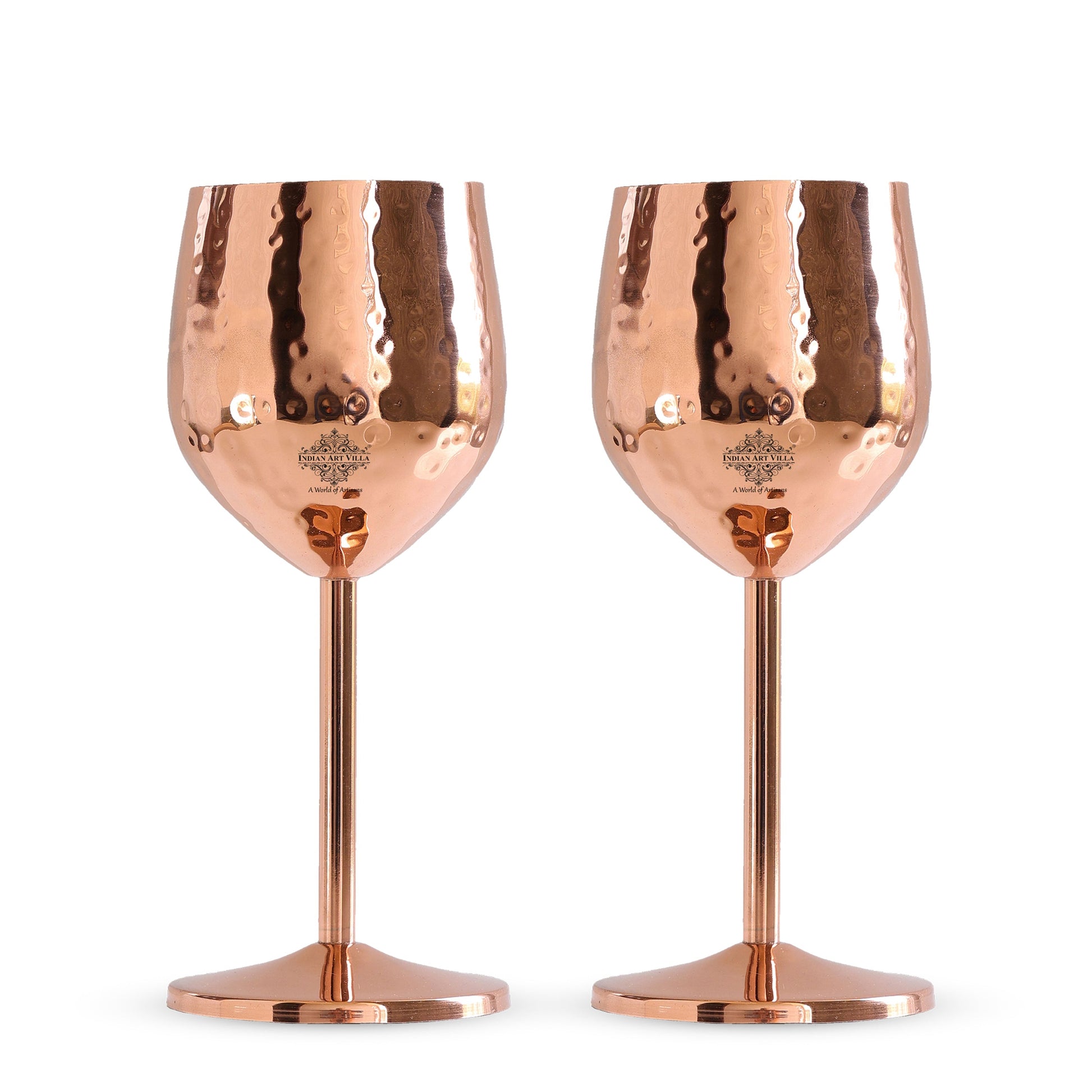 Pure Steel with Copper Plated Hammered Cocktail Glass Barware 350 ML