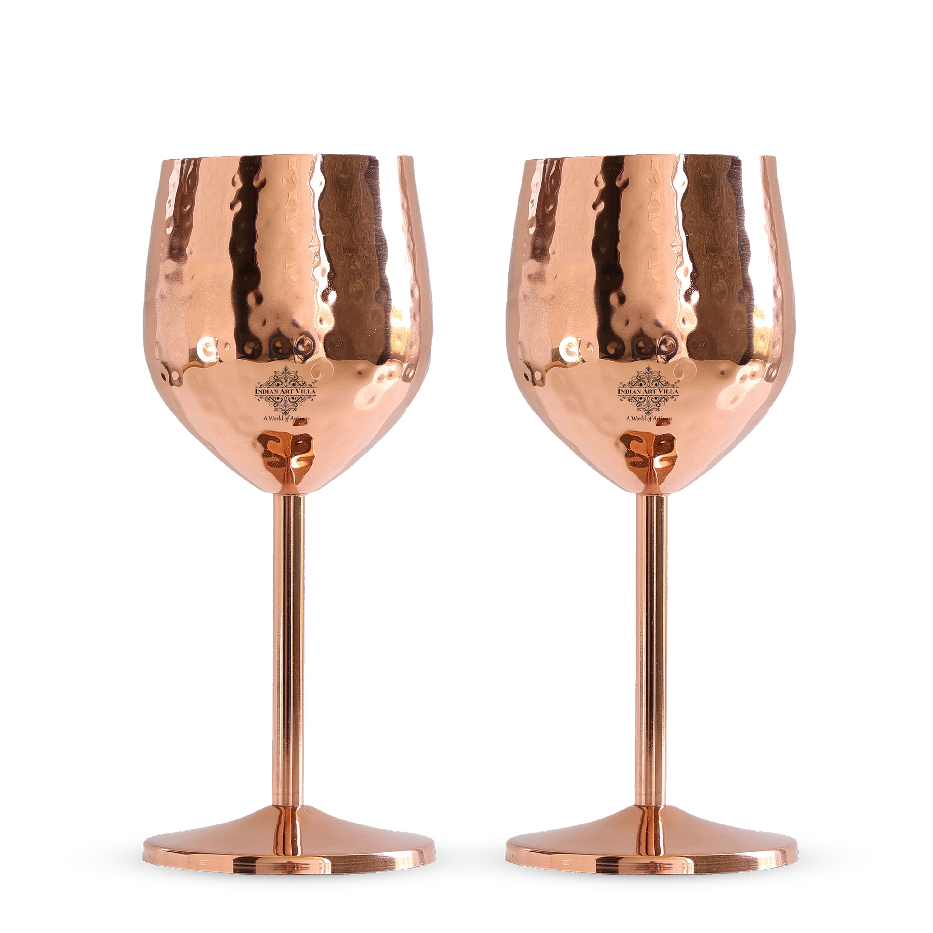 Pure Steel with Copper Plated Hammered Cocktail Glass Barware 350 ML