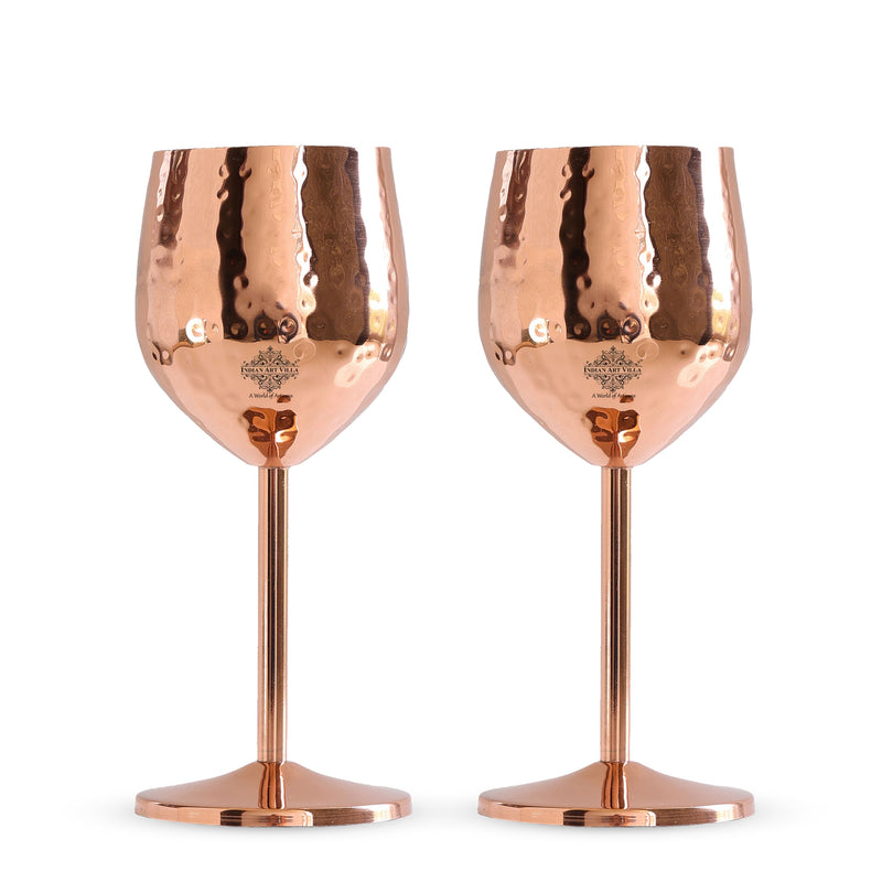 Pure Steel with Copper Plated Hammered Cocktail Glass Barware 350 ML