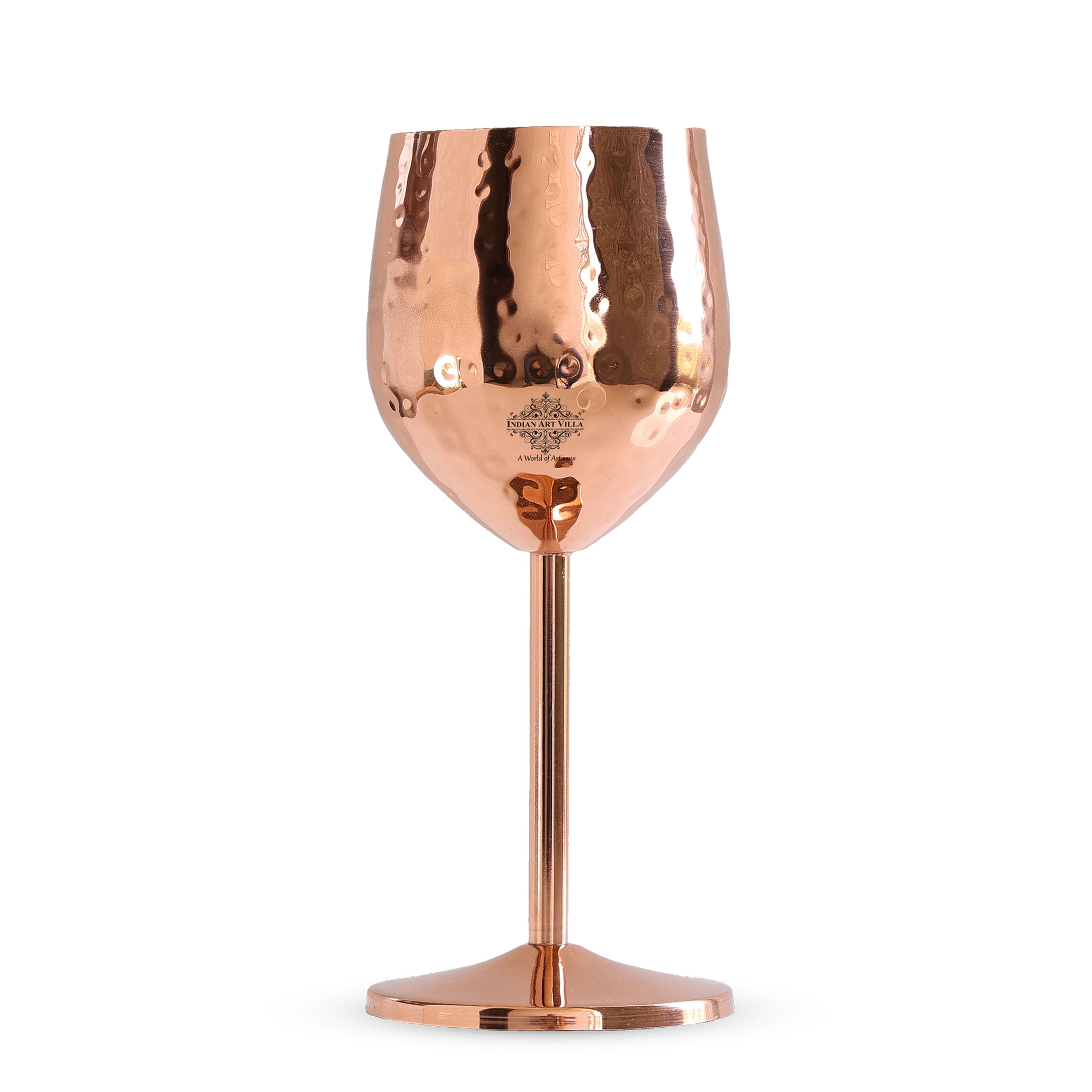 Pure Steel with Copper Plated Hammered Cocktail Glass Barware 350 ML