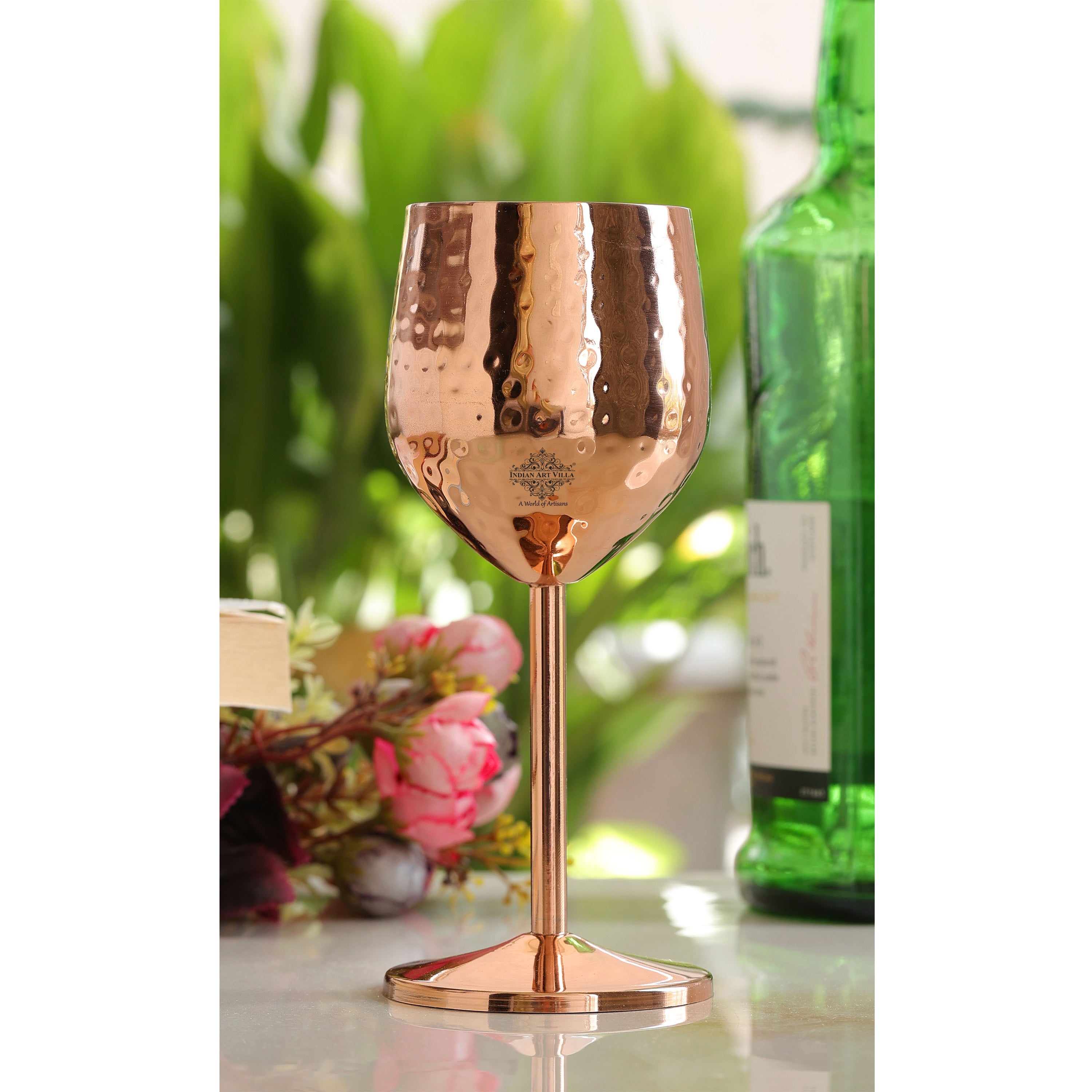Pure Steel with Copper Plated Hammered Cocktail Glass Barware 350 ML