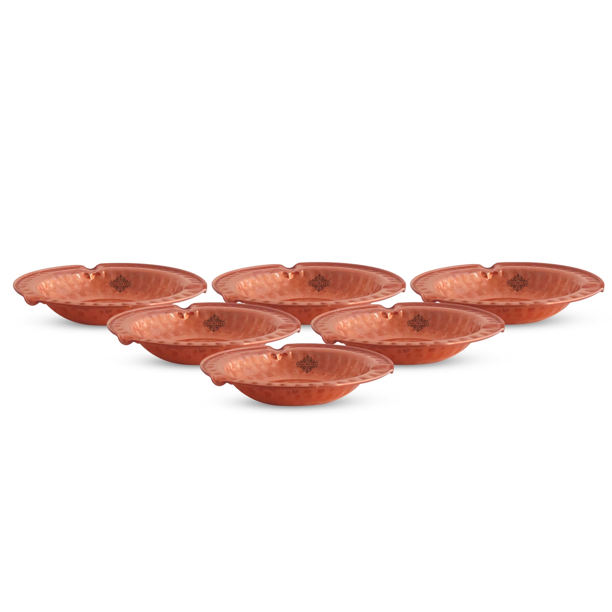 Hammered Design Copper Ashtray - Indoor & Outdoor Tableware Bar Hotel Restaurant, Dia- 13.46 cm