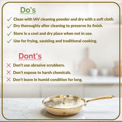 Pure Brass Sauce Pan with Lid, Handle and Tin Lining Inside