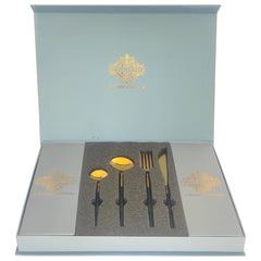 Pure Stainless Steel Black Gold Shine Finish  6x4=24 Pcs Cutlery Set