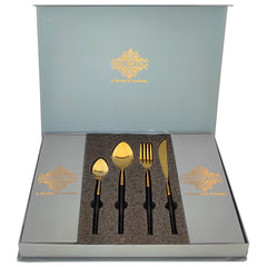 Pure Stainless Steel Black Gold Shine Finish  6x4=24 Pcs Cutlery Set