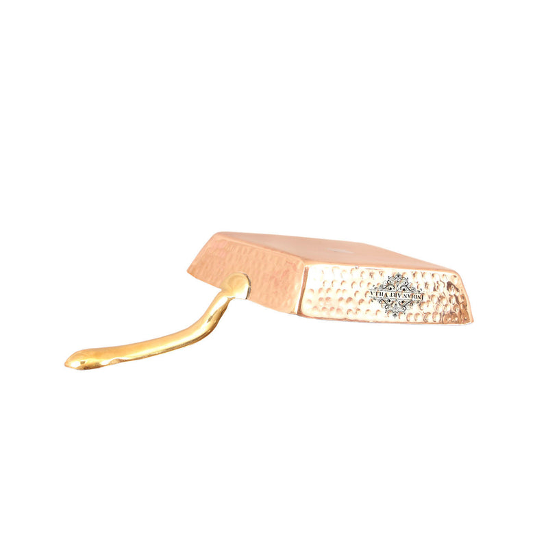 Pure Copper Hammered Design Square Pan with Inside Tin Lining 450 ML