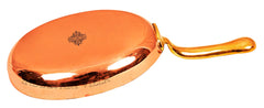 Pure Steel Copper Plain Oval Pan Inside Tin Lining with Brass Handle