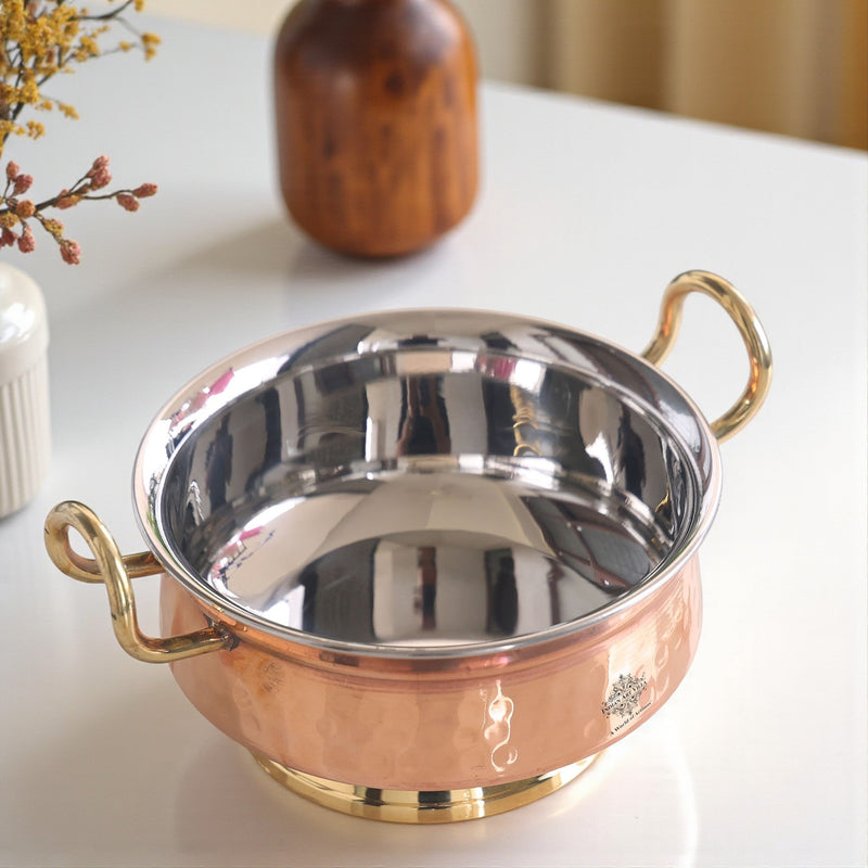 Copper Steel Handi Traditional craftsmanship meets modern design, perfect for serving and dining in style