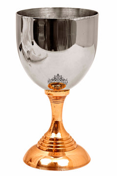 Pure Steel Goblet Wine Glass with Copper Bottom 300 ML