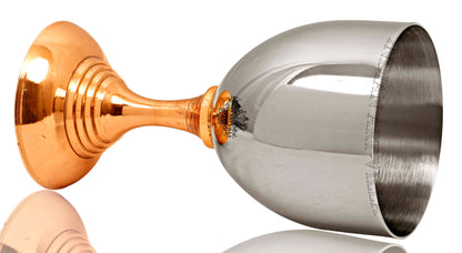 Pure Steel Goblet Wine Glass with Copper Bottom 300 ML