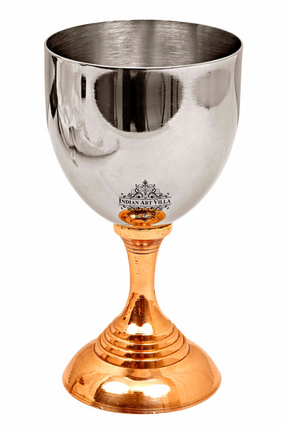 Pure Steel Goblet Wine Glass with Copper Bottom 300 ML