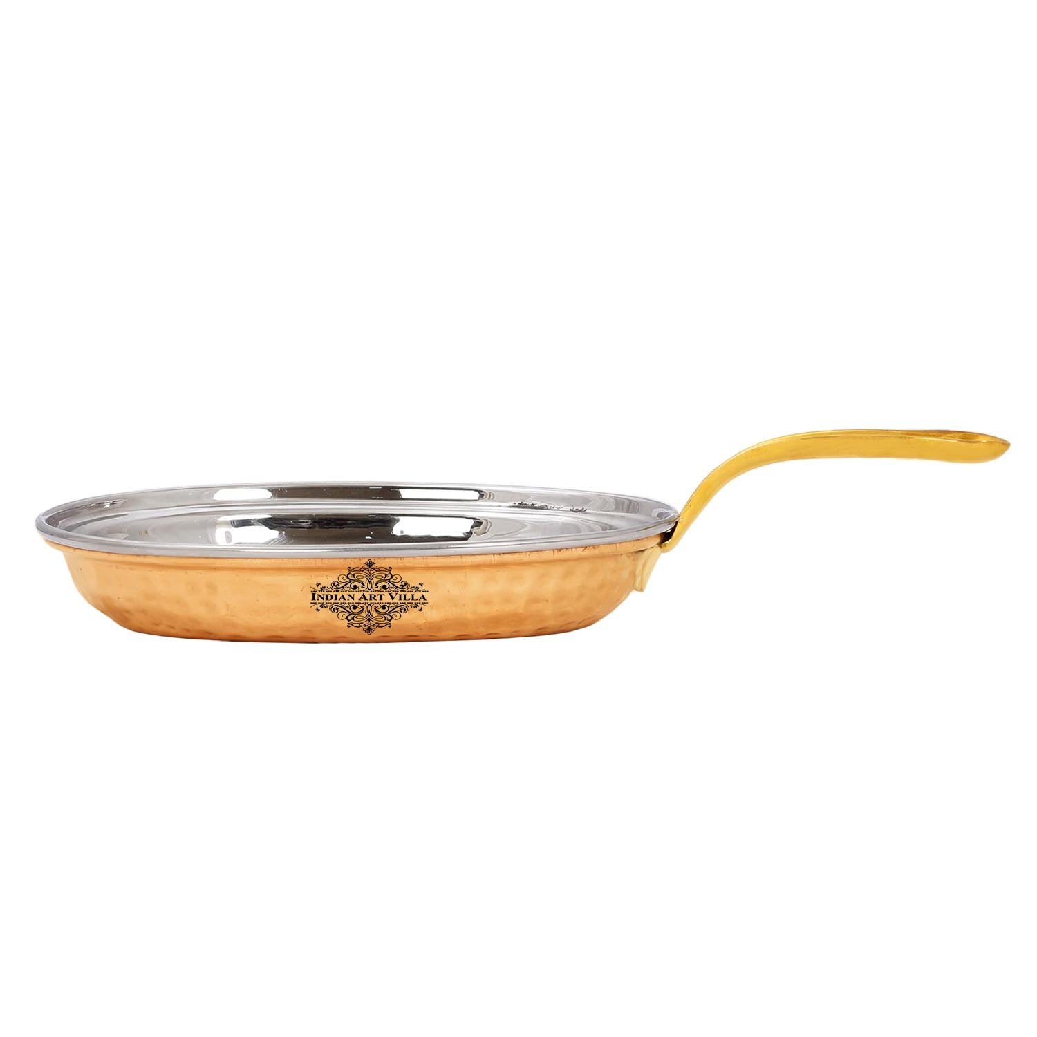 Pure Steel Copper pan Oval shape Hammered Design Serving Dishes Tableware